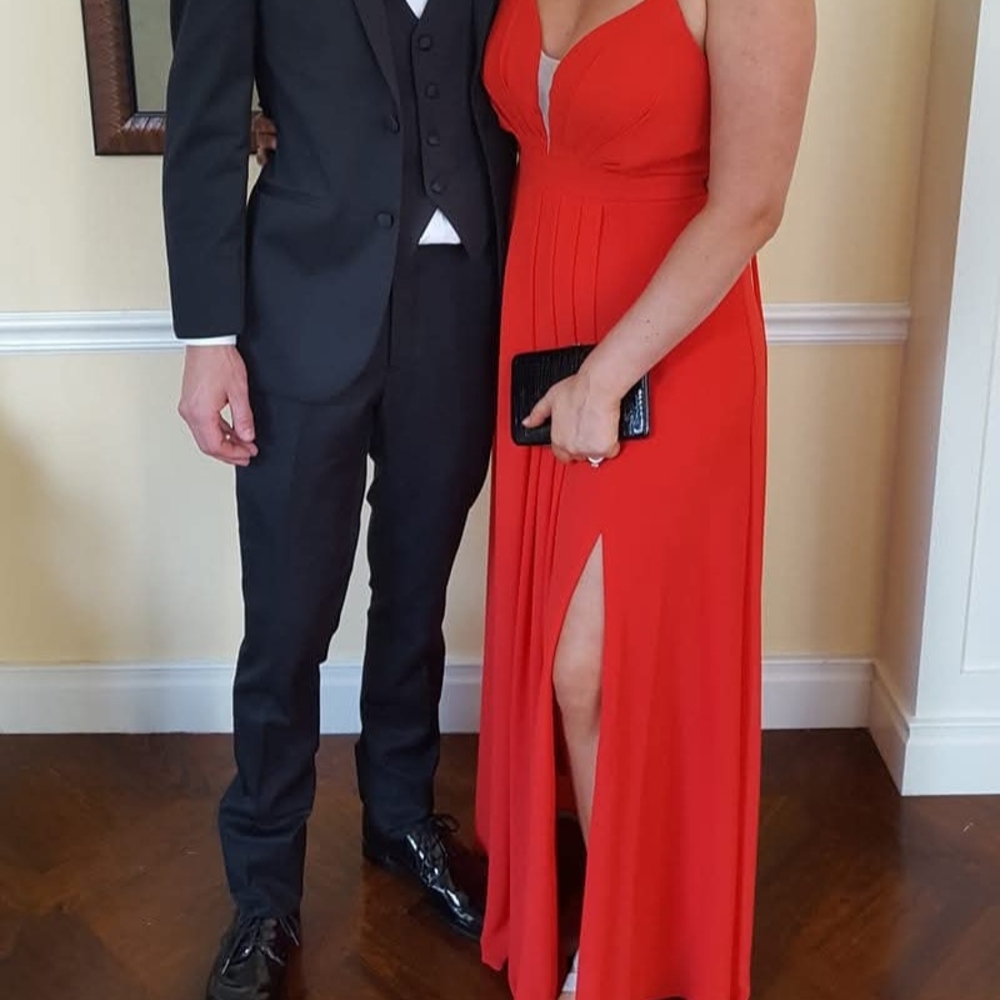 Formal Red Dress with Slit
